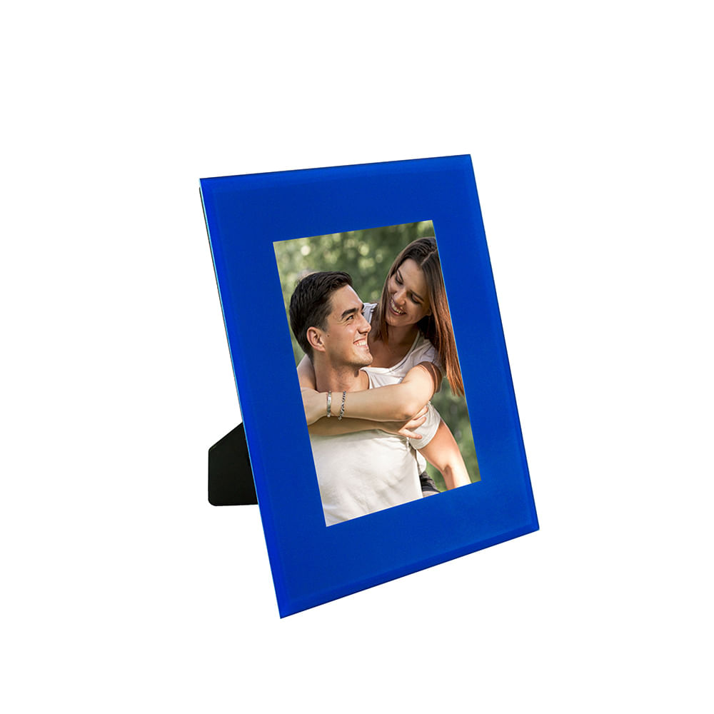 Porta-retrato vidro azul 13x18cm
