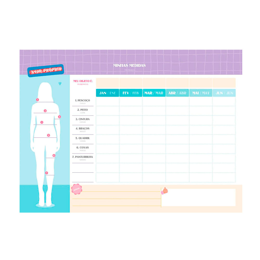 Planner Fitness 104Fls de boas Azul Jandaia opeco20