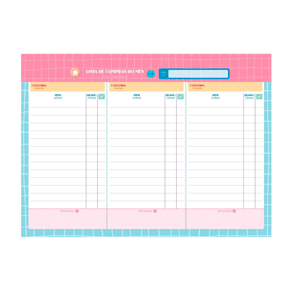 Planner Fitness 104Fls de boas Bege Jandaia opeco20