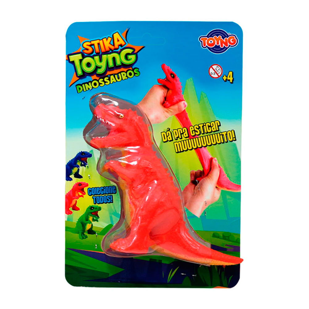 Brinquedo Dinossauro de esticar vermelho Toyng - opeco20