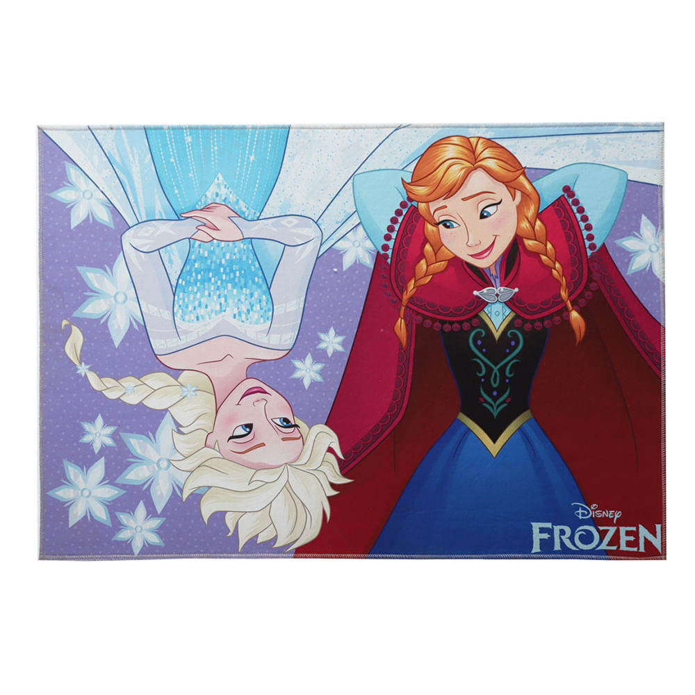 Tapete Infantil em Poliéster Antiderrapante - Joy Disney Frozen Irmãs 070X100Cm