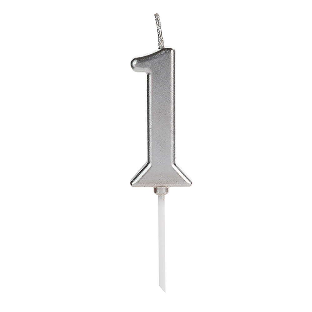 Encontraproduto.com.br - Vela Pick Número 1 SilverFestas