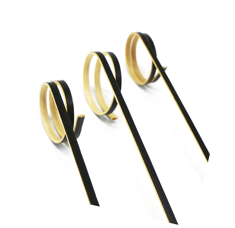 Palito em Bambu para Petiscos 12cm/20 unidades preto- SilverFestas