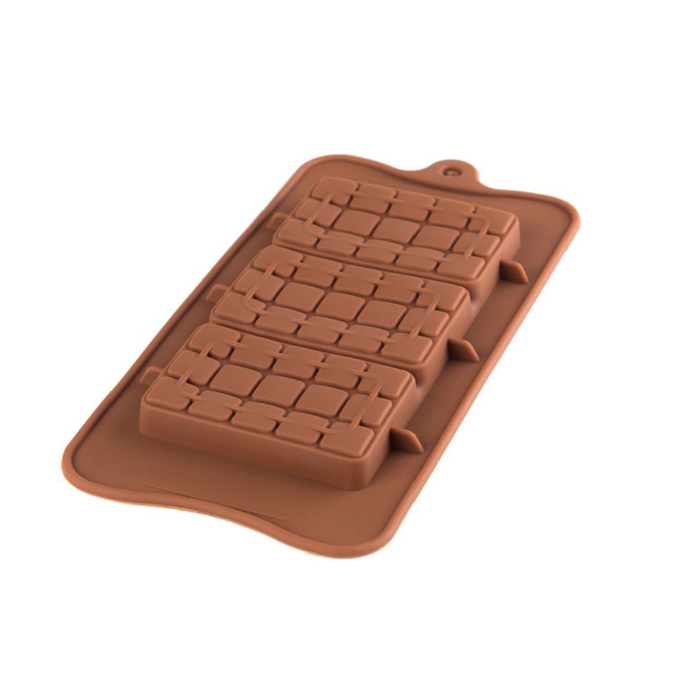 Molde de Silicone 3 Barras Chocolate Tradicional - SilverChef